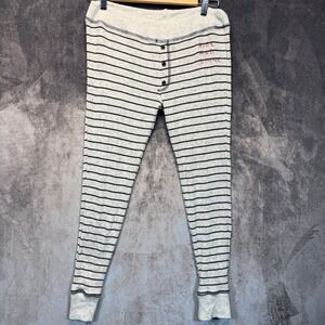 Sundry Leggings Womens 1 Gray Rayon Blend Striped Rise And Shine Slim Loungewear